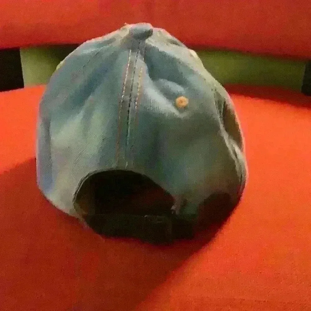 Bling Denim Cap with chain and studs - Picture 3 of 5